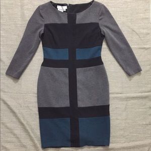 Blue, gray and black Maggy London Petite Dress
